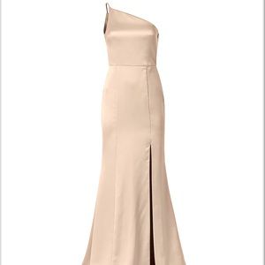 AMSALE Kaia one shoulder bridesmaid gown